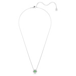 Una Angelic pendant Mixed cuts, Green, Rhodium plated